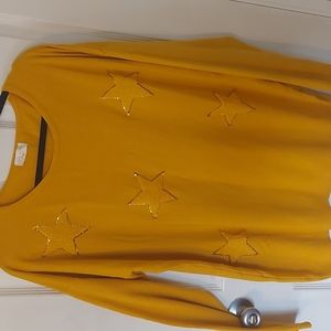 NWOT yellow sequin sweater